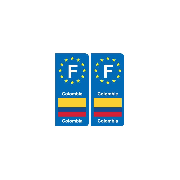 F Europe Colombie Colombia autocollant plaque