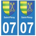 07 Saint-Péray ville autocollant plaque