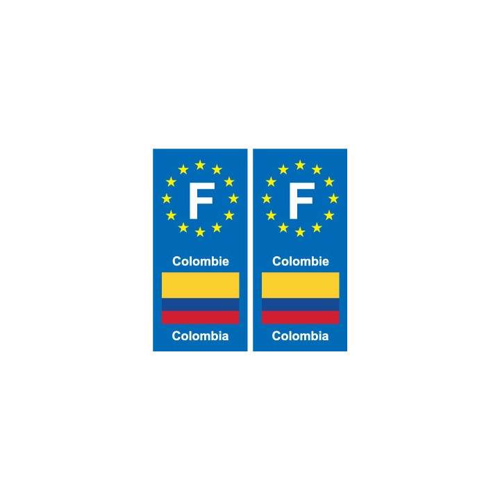 F Europe Colombie Colombia autocollant plaque
