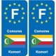 F Europe Comores  Comoros autocollant plaque