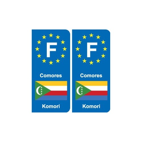F Europe Comores  Comoros autocollant plaque