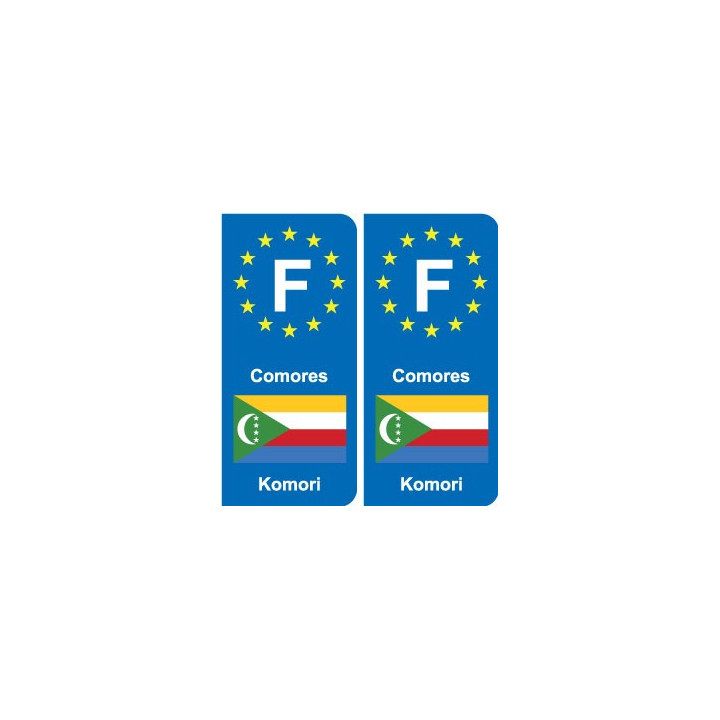 F Europe Comores  Comoros autocollant plaque