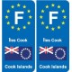 F Europe Îles Cook Cook Islands autocollant plaque