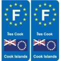 F Europe Îles Cook Cook Islands autocollant plaque