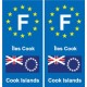 F Europe Îles Cook Cook Islands autocollant plaque