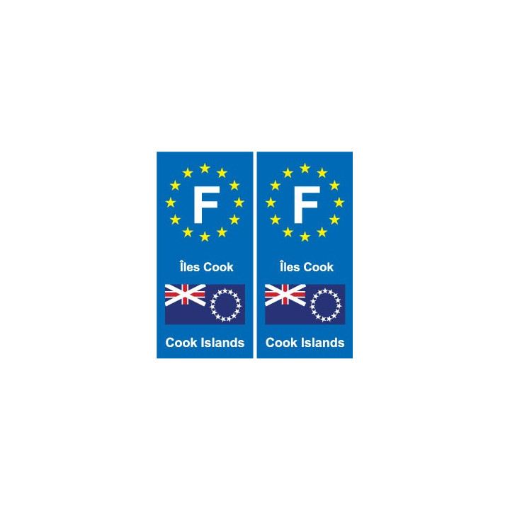 F Europe Îles Cook Cook Islands autocollant plaque