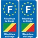 F Europe République du Congo autocollant plaque