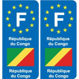 F Europe République du Congo autocollant plaque