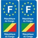 F Europe République du Congo autocollant plaque