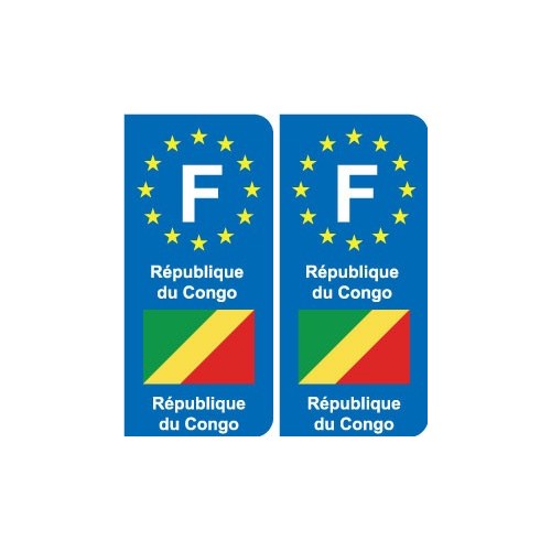 F Europe République du Congo autocollant plaque