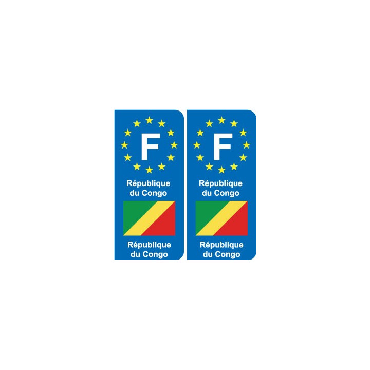 F Europe République du Congo autocollant plaque