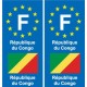 F Europe République du Congo autocollant plaque