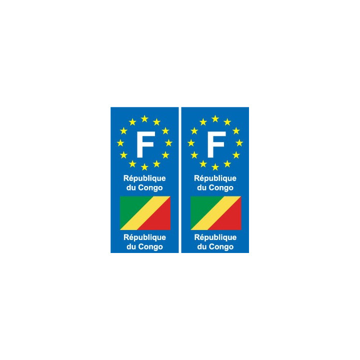 F Europe République du Congo autocollant plaque