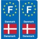 F Europe Danemark Denmark autocollant plaque