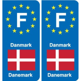 F Europe Danemark Denmark autocollant plaque
