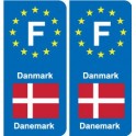 F Europe Danemark Denmark autocollant plaque