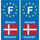 F Europe Danemark Denmark autocollant plaque