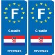 F Europe Croatie autocollant plaque