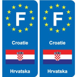 F Europe Croatie autocollant plaque