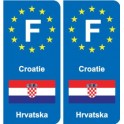 F Europe Croatie autocollant plaque