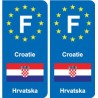 F Europe Croatie autocollant plaque