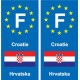F Europe Croatie autocollant plaque