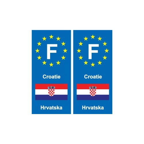 F Europe Croatie autocollant plaque