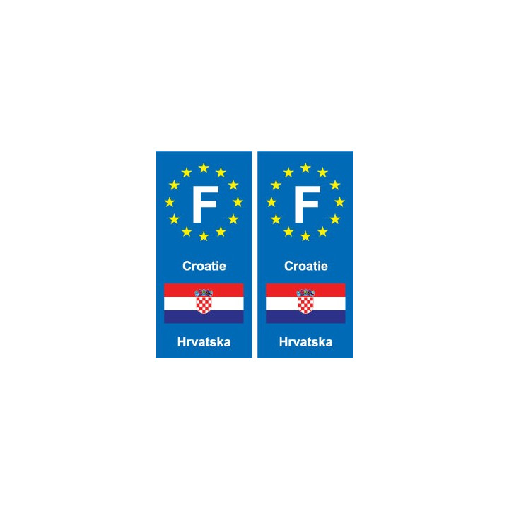 F Europe Croatie autocollant plaque