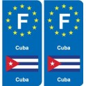 F Europe Cuba autocollant plaque