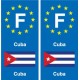 F Europe Cuba autocollant plaque