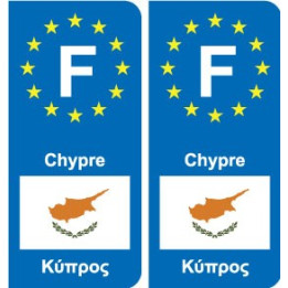 F Europe Chypre Cyprus autocollant plaque