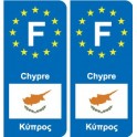 F Europe Chypre Cyprus autocollant plaque