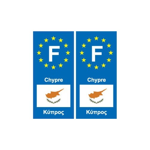 F Europe Chypre Cyprus autocollant plaque