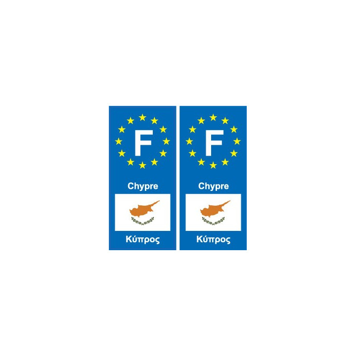 F Europe Chypre Cyprus autocollant plaque