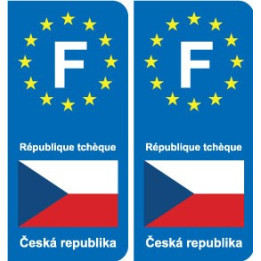 F Europe République Tchèque autocollant plaque