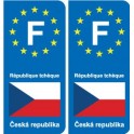 F Europe République Tchèque autocollant plaque