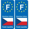 F Europe République Tchèque autocollant plaque