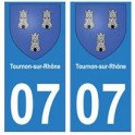 07 Tournon-sur-Rhône ville autocollant plaque
