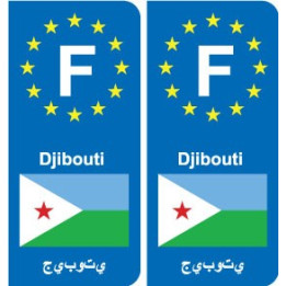 F Djibouti Angola autocollant plaque
