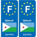 F Djibouti Angola autocollant plaque