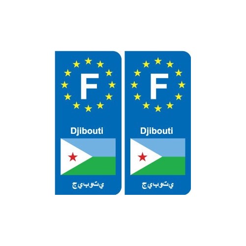 F Djibouti Angola autocollant plaque