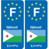 F Djibouti Angola autocollant plaque