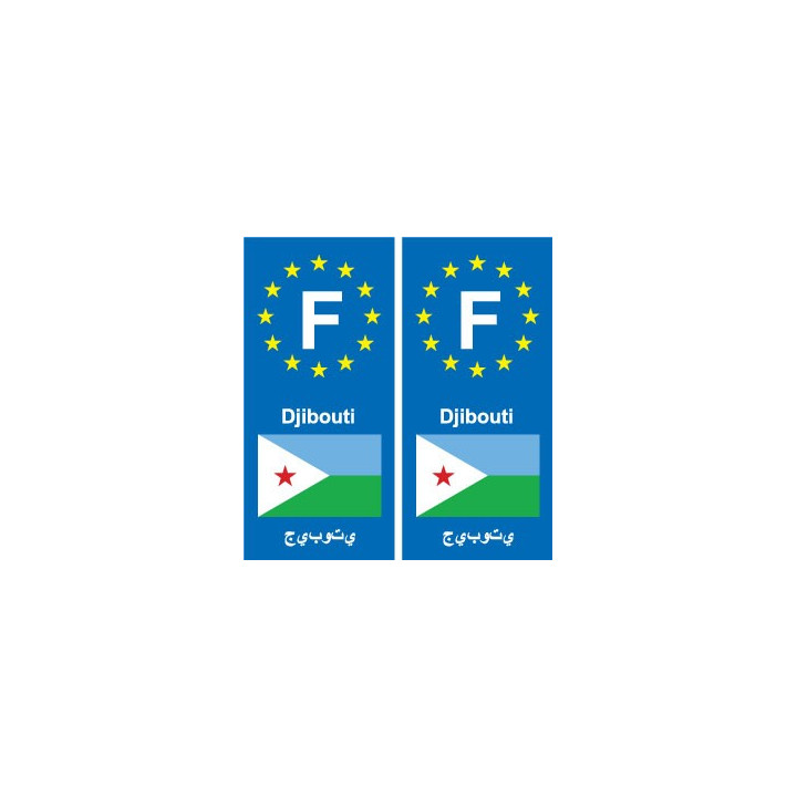 F Djibouti Angola autocollant plaque