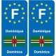 F Europe Dominique Dominica autocollant plaque