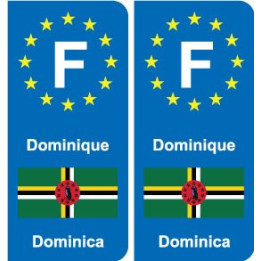 F Europe Dominique Dominica autocollant plaque
