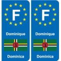 F Europe Dominique Dominica autocollant plaque