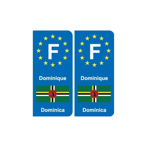 F Europe Dominique Dominica autocollant plaque