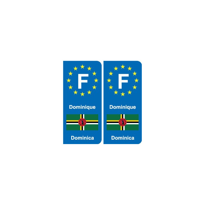 F Europe Dominique Dominica autocollant plaque