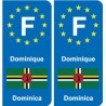 F Europe Dominique Dominica autocollant plaque