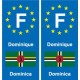 F Europe Dominique Dominica autocollant plaque